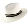 Classic White Panama Hat - BlackGold Band