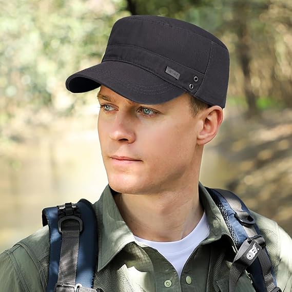 Cotton Army Cap for Men - Grey
