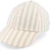 Cotton Mix Baseballcap In Stripe Design Linen Dad Cap