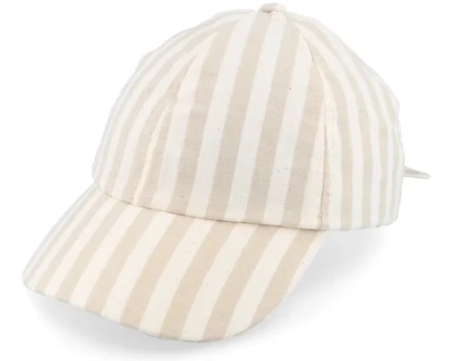 Cotton Mix Baseballcap In Stripe Design Linen Dad Cap