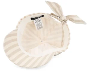 Cotton Mix Baseballcap In Stripe Design Linen Dad Cap