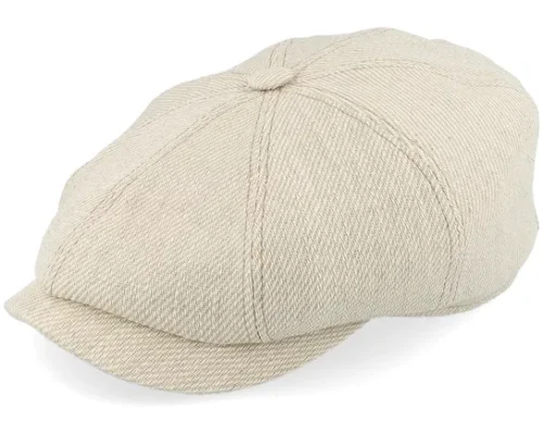 CottonLinen Hvy Twill BeigeOff White Flat Cap