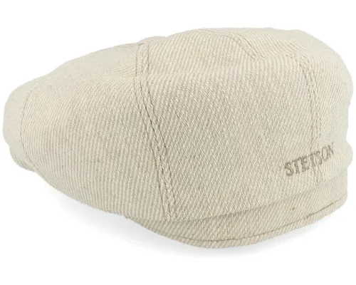 Linen Irregular Check NavyYellow Flat Cap