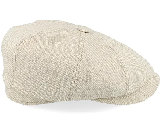 Linen Irregular Check NavyYellow Flat Cap