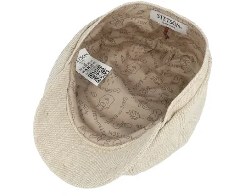 Linen Irregular Check NavyYellow Flat Cap