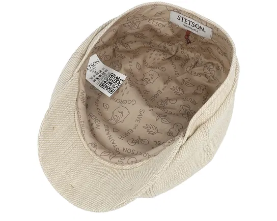 Linen Irregular Check NavyYellow Flat Cap