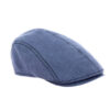 Curved Linen Flat Cap - Blue
