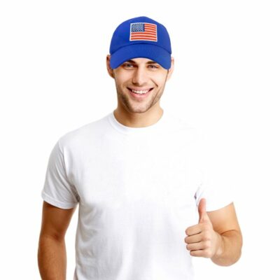 DALIX American Flag Hat Premium Baseball Cap in Blue