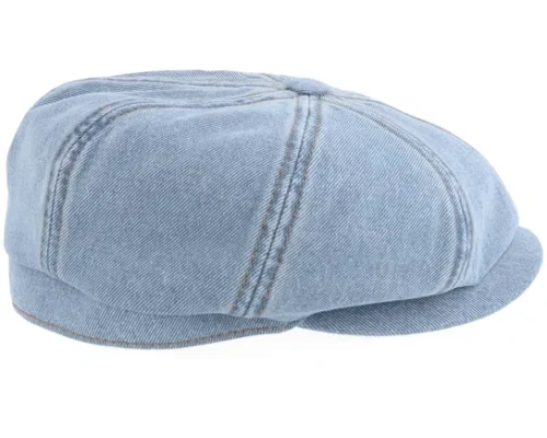 Denim with Pin Barista Blue Denim Newsboy Cap