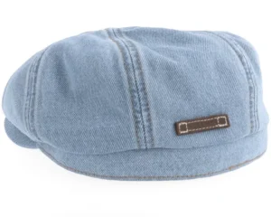 Denim with Pin Barista Blue Denim Newsboy Cap