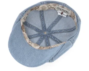 Denim with Pin Barista Blue Denim Newsboy Cap