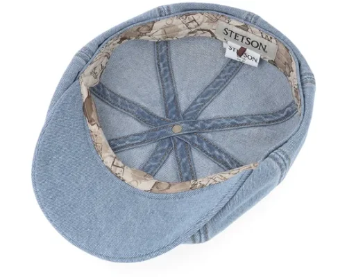 Denim with Pin Barista Blue Denim Newsboy Cap