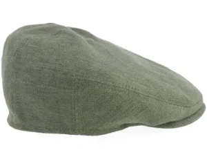 Driver Cap Linen Olive Flat Cap