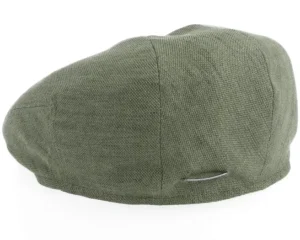 Driver Cap Linen Olive Flat Cap