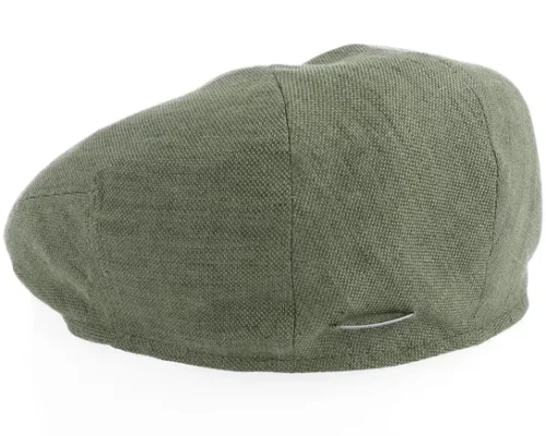 Driver Cap Linen Olive Flat Cap