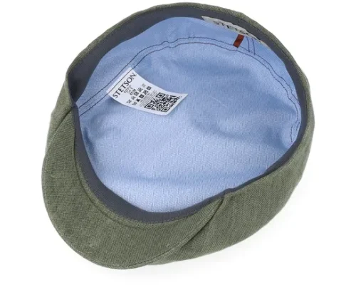 Driver Cap Linen Olive Flat Cap