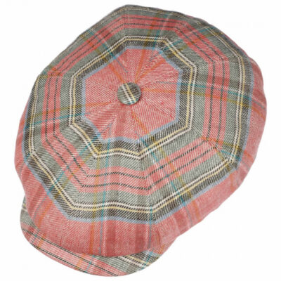Eight-Panel Pink Newsboy Cap