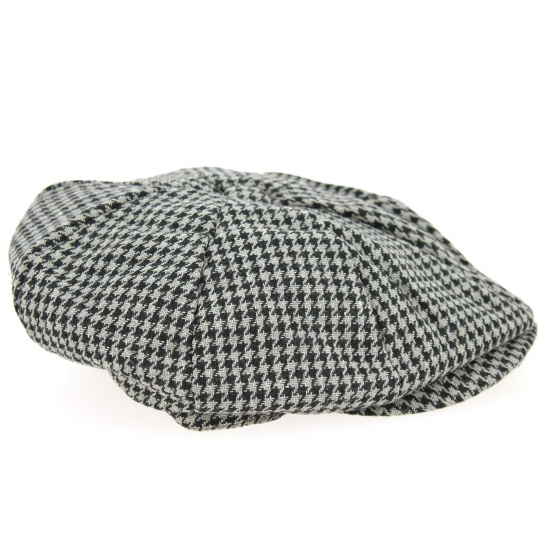 Grey Houndstooth Irish Newsboy Cap