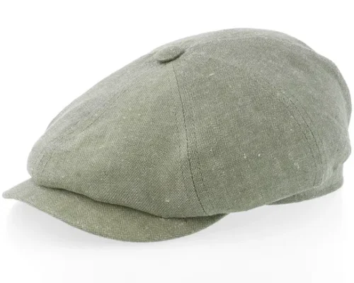 Hatteras Linen Khaki Newsboy Cap