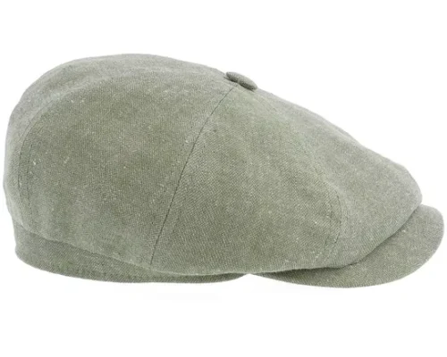 Hatteras Linen Khaki Newsboy Cap