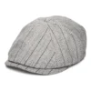 Herringbone Newsboy Cap - Grey