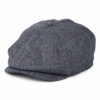 Herringbone Newsboy Cap - Washed Navy-Beige