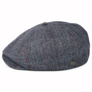 Herringbone Newsboy Cap - Washed Navy-Beige