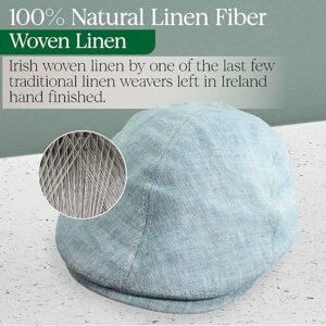 Irish Linen Flat Cap - Blue