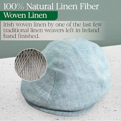Irish Linen Flat Cap - Blue