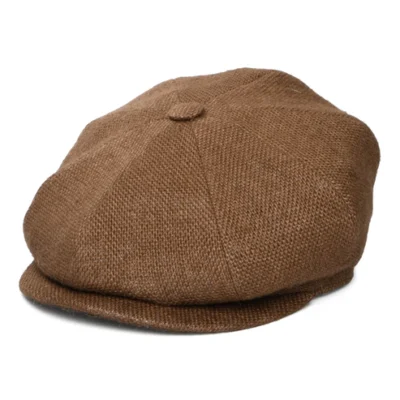 Jute Newsboy Cap - Taupe