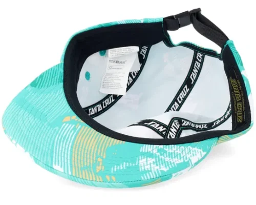 Kids Stamped Strip Camper Teal Woodcut Camo 5-Panel