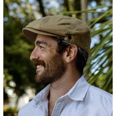 Linen Flat Cap Camel