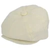 Linen Newsboy Cap - Cream