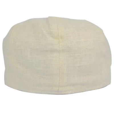 Linen Newsboy Cap - Cream