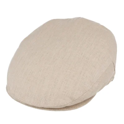 Linen Summer Flat Cap - Beige