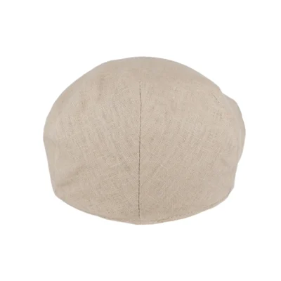 Linen Summer Flat Cap - Beige