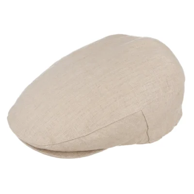 Linen Summer Flat Cap - Beige