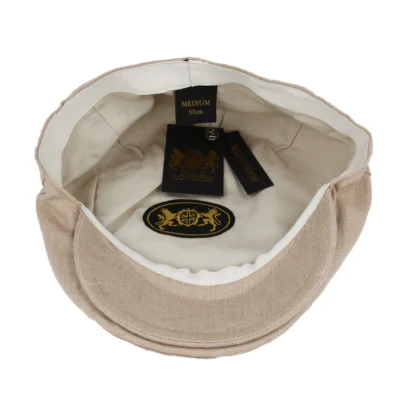 Linen Summer Flat Cap - Beige