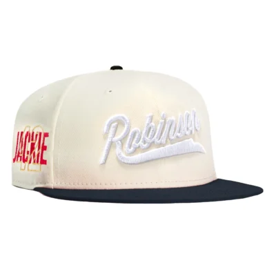 NEW ERA 59FIFTY BROOKLYN DODGERS JACKIE ROBINSON 42 PATCH SCRIPT HAT