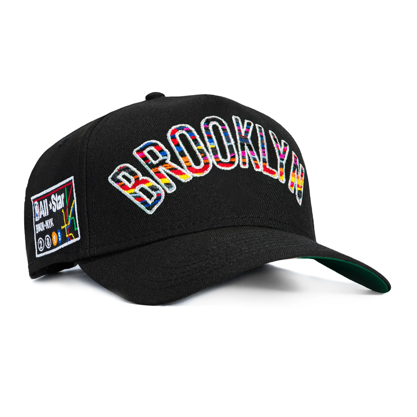 NEW ERA 9FORTY A-FRAME BLACK DOME BROOKLYN NETS PATCH SNAPBACK HAT
