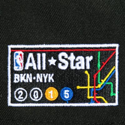 NEW ERA 9FORTY A-FRAME BLACK DOME BROOKLYN NETS PATCH SNAPBACK HAT