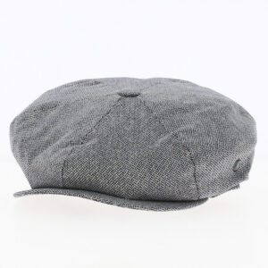 Navy Silk Flat Cap