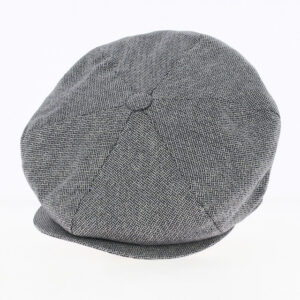 Navy Silk Flat Cap