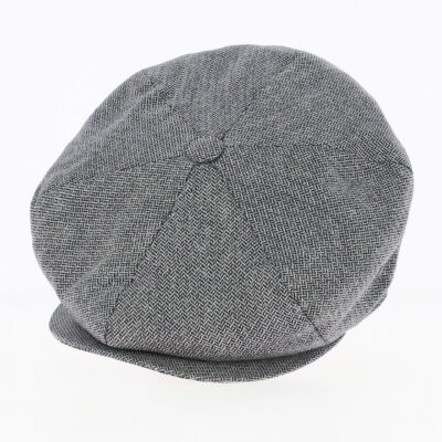 Navy Silk Flat Cap
