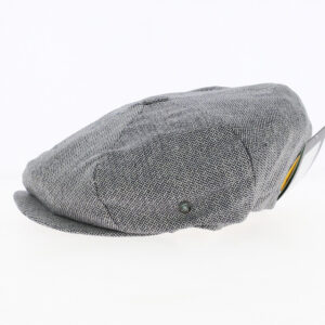Navy Silk Flat Cap
