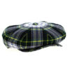 Navy and green tartan Newsboy cap with yellow stripe