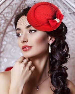 Pillbox Hat with Veil Fascinators for Women