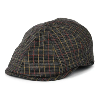 Plaid Flexfit Newsboy Cap - Grey-Multi