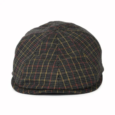Plaid Flexfit Newsboy Cap - Grey-Multi