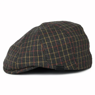 Plaid Flexfit Newsboy Cap - Grey-Multi
